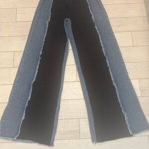 Blue Denim Frayed Jeans